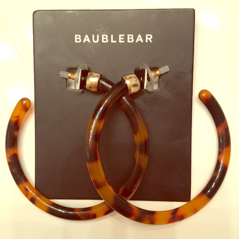 Baublebar Tortoise Shell Resin Hoops - Picture 1 of 4